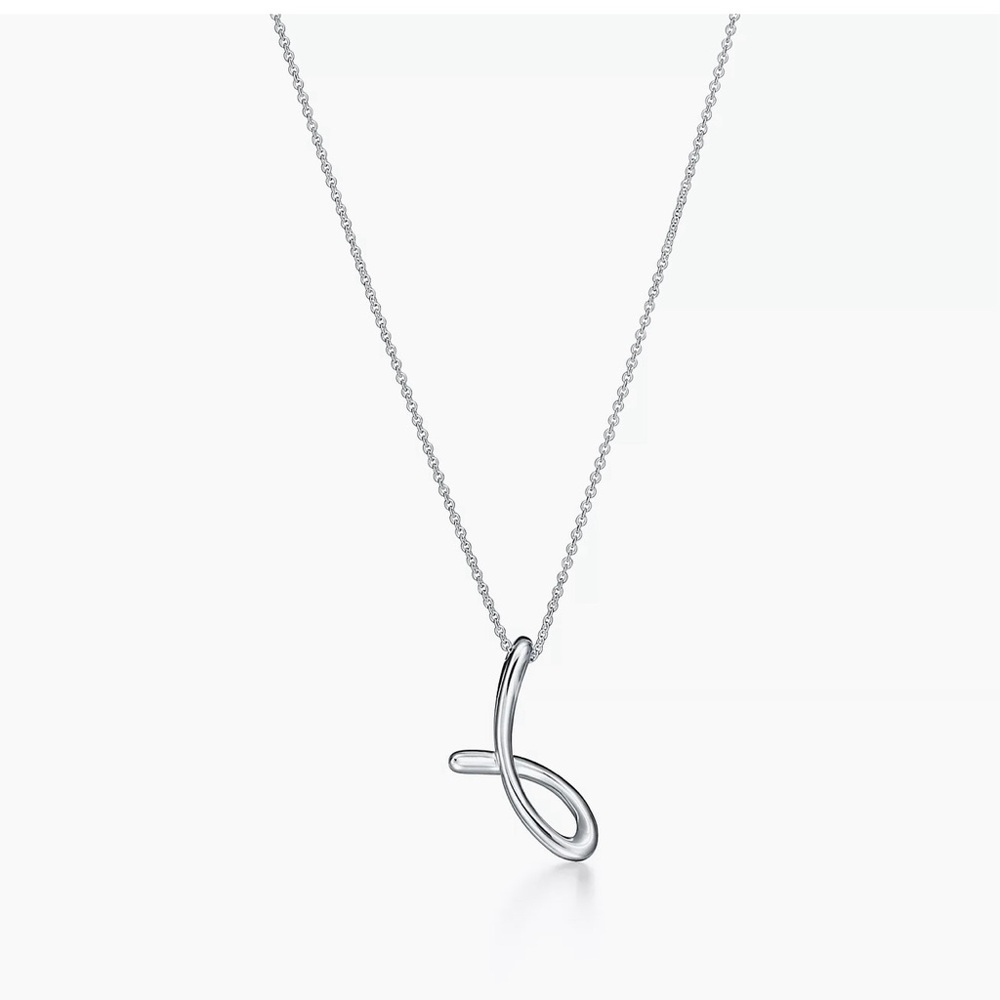Tiffany & Co. Silver j initial Loop Necklace - Picture 4 of 6